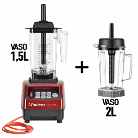 LICUADORA FRAPEADORA POTENCIA 3HP VASO 1.5L + VASO 2L COLOR ROJO