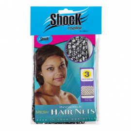 MALLA MEDIANA PARA CABELLO COLOR CAFE X 3UN