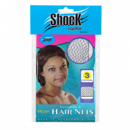 MALLA FINA PARA CABELLO COLOR NEGRA X 3UN