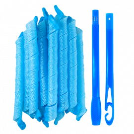 RULERO  CELESTE PARA CABELLO 1.5*19.5CM INCLUYE CROCHET 12u