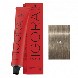 SCHWARZKOPF IGORA ROYAL HD TINTE 9-1 RUBIO MUY CLARO CENIZA 60g.