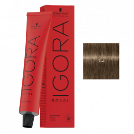 SCHWARZKOPF IGORA ROYAL HD TINTE 7-4 RUBIO MEDIO BEIGE 60g.