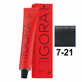 SCHWARZKOPF IGORA ROYAL HD TINTE 7-21 RUBIO MEDIO HUMO CENIZA 60ml.