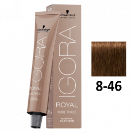 SCHWARZKOPF IGORA ROYAL HD TINTE 8-46 RUBIO CLARO BEIGE MARRON 60ml.