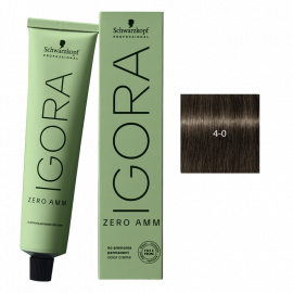 SCHWARZKOPF IGORA ZERO AMM TINTE 4-0 CASTAÑO MEDIO NATURAL 60ml.