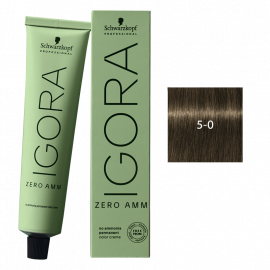 SCHWARZKOPF IGORA ZERO AMM TINTE 5-0 CASTAÑO CLARO NATURAL 60ml.