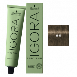 SCHWARZKOPF IGORA ZERO AMM TINTE 6-0 RUBIO OSCURO NATUTAL 60ml.