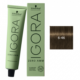 SCHWARZKOPF IGORA ZERO AMM TINTE 6-46 RUBIO OSCURO BEIGE MARRON 60ml.