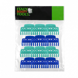 PINZA DE CABELLO PLASTICA VARIOS COLORES 12u