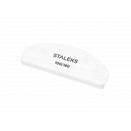 Pulidor mini media luna para uñas Staleks grano 100/180 paquete 20 pzs