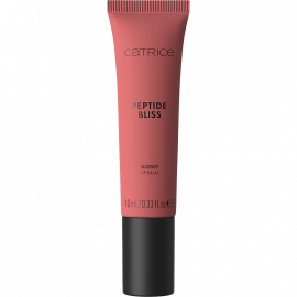 Brillo labial Peptide Bliss Glossy Lip Balm Catrice Malva rosa.