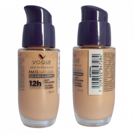BASE MAQUILLAJE MATE NATURAL CON ÁCIDO HIALURÓNICO 12H 30ML