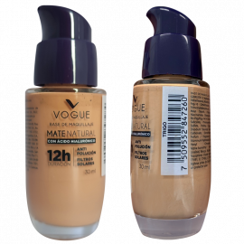 BASE MAQUILLAJE MATE NATURAL CON ÁCIDO HIALURÓNICO 12h. 30ml. TRIGO