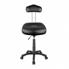 TABURETE DE PELUQUERÍA CON ESPALDAR NEGRO 14CM