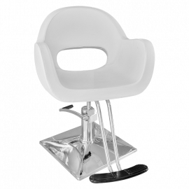 SILLON DE PELUQUERIA FIJO CON BOMBA HIDRAULICA DE BASE CUADRADA BLANCOCAPACIDAD 200 lb
