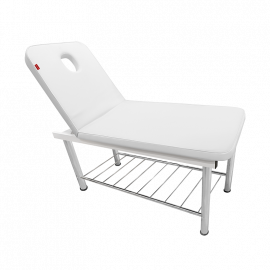 CAMILLA DE ALTURA FIJA-BLANCO-ESPALDAR REGULABLES, 183x63x63