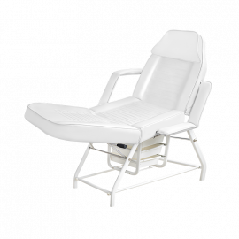 CAMILLA DE ALTURA FIJA-BLANCO-ESPALDAR Y PORTA PIES REGULABLES