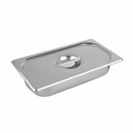 BANDEJA CON TAPA 1/3  A. INOX  TAMANO 12.80 plg X 6.93 plg - 32.5 X 17.6 X 6.5 CM  - 2.5L