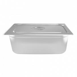 BANDEJA CON TAPA 1/1  A. INOX  TAMANO 20.87 plg X 12.80 plg - 53 X 32.5 X 20 CM  - 26.0L