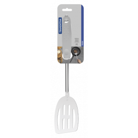 ESPATULA UTILITA DE ACERO INOXIDABLE CON MANGO DE POLIPROPILENO BLANCO