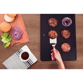 ESPATULA PARA FREIR CON HOJA DE ACERO INOXIDABLE Y MANGO DE MADERA TRATADA CON POLYWOOD ROJO 4 in