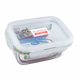 REPOSTERO REFRACTARIO RECTANGULAR TAPA HERMETICA 15X11X6.6cm 420ml.