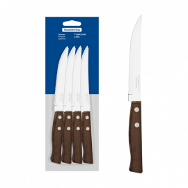 JUEGO DE CUCHILLOS PARA BARBACOA Y FRUTAS TRADICIONALES CON HOJAS DE ACERO INOXIDABLE Y MANGOS DE MADERA NATURAL 12 PIEZAS