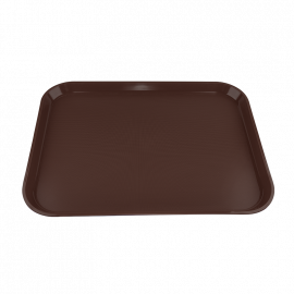 BANDEJA PLASTICA RECTANGULAR COLOR CAFE 45X35CM