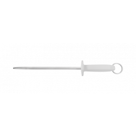 CHAIRA PROFESSIONAL ESTRIADA DE 10 in CON VARILLA DE ACERO AL CARBONO Y MANGO DE POLIPROPILENO BLANCO