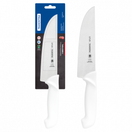 CUCHILLO DE CARNICERO PROFESIONAL CON HOJA DE ACERO INOXIDABLE DE 8 in Y MANGO DE POLIPROPILENO BLANCO