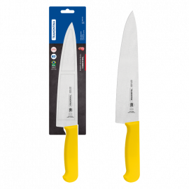 CUCHILLO PROFESIONAL PARA CARNE CON HOJA DE ACERO INOXIDABLE Y MANGO DE POLIPROPILENO AMARILLO CON PROTECCION ANTIMICROBIANA 10 in