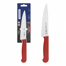 CUCHILLO PROFESIONAL PARA CARNE CON HOJA DE ACERO INOXIDABLE Y MANGO DE POLIPROPILENO ROJO CON PROTECCION ANTIMICROBIANA 6 in