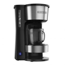 CAFETERA 4 EN 1 CON ENVASE DE ACERO INOXIDABLE Y FILTRO PERMANENTE NEGRO-PLATEADO 5 TAZAS