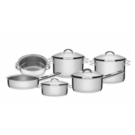 JUEGO DE OLLAS DE COCINA SOLAR DE ACERO INOXIDABLE CON TRIPLE FONDO 6 PIEZAS