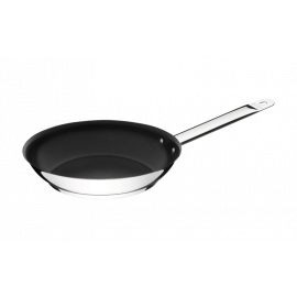 SARTEN PROFESIONAL PLANA DE ACERO INOXIDABLE CON TRIPLE FONDO Y REVESTIMIENTO INTERNO ANTIADHERENTE Y MANGO DE 30 cm Y 2.9 L