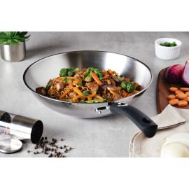 WOK ASTRO DE SILICONA Y ACERO INOXIDABLE CON TRIPLE FONDO 28 cm 3.3 L