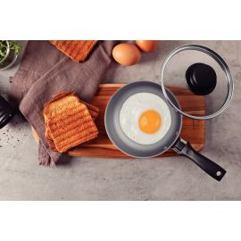 SARTEN PARA HUEVOS TURIM DE ALUMINIO CON RECUBRIMIENTO INTERNO Y EXTERNO DE ANTIADHERENTE STARFLON MAX PLOMO 16 cm Y 0.5 L