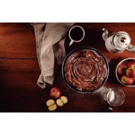 FUENTE PARA HORNO BRASIL REDONDA DE ALUMINIO CON REVESTIMIENTO INTERNO Y EXTERNO DE ANTIADHERENTE STARFLON MAX GRAFITO DE 26 cm Y 2.4 L