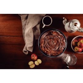 FUENTE PARA HORNO BRASIL REDONDA DE ALUMINIO CON REVESTIMIENTO INTERNO Y EXTERNO DE ANTIADHERENTE STARFLON MAX GRAFITO DE 22 cm Y 1.7 L