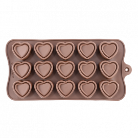 MOLDE DE SILICON PARA CHOCOLATE CORAZON X15
