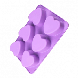 MOLDE DE SILICON PARA CHOCOLATE CORAZONES X 6