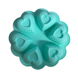 MOLDE DE SILICON CORAZONES X6