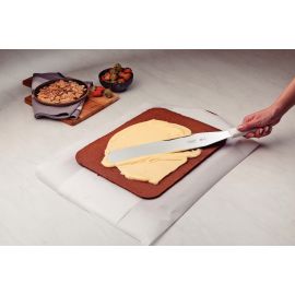 ESPATULA PARA PASTELERIA PROFESIONAL CON HOJA DE ACERO INOXIDABLE DE 14 in Y MANGO DE POLIPROPILENO BLANCO
