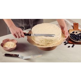 ESPATULA PARA REPOSTERIA CON HOJA DE ACERO INOXIDABLE Y MANGO DE MADERA TRATADA POLYWOOD MARRON 7 in