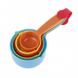 TAZA PLAST. MEDIDORA X 5 PZAS. COLORES