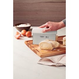 RASPADOR PROFESIONAL CON HOJA DE ACERO INOXIDABLE Y MANGO DE POLIPROPILENO BLANCO