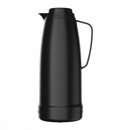 JARRA TÉRMICA 1L CON AMPOLLA DE VIDRIO Y BOQUILLA ANTIGOTEO COLOR NEGRO