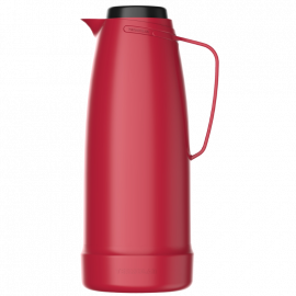 JARRA TÉRMICA 1L CON AMPOLLA DE VIDRIO Y BOQUILLA ANTIGOTEO COLOR ROJO