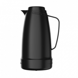 JARRA TÉRMICA 0.5L CON AMPOLLA DE VIDRIO Y BOQUILLA ANTIGOTEO COLOR NEGRO