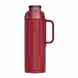 TERMO PERSONAL 1L CON AMPOLLA DE VIDRIO COLOR ROJO